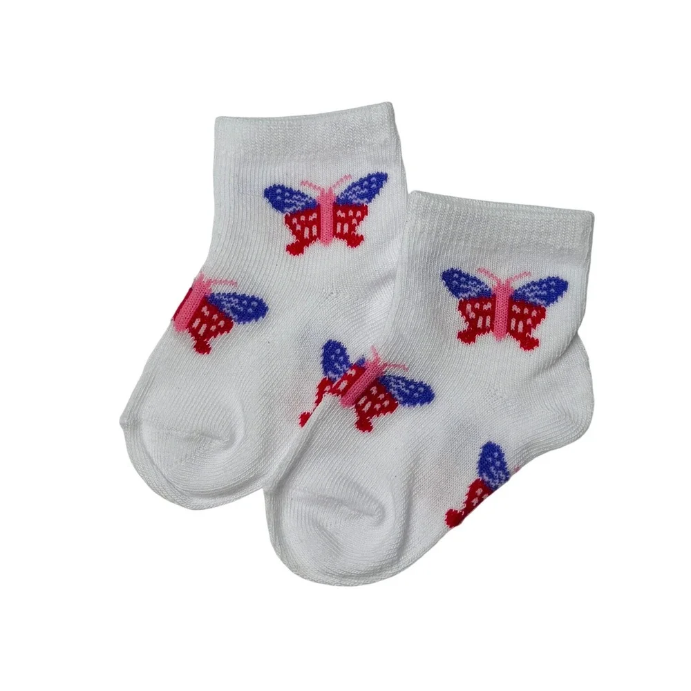 Girls Polychrome Easter Whimsical Bunny Socks 2-3T Durable Casual Pastel 5 Pairs